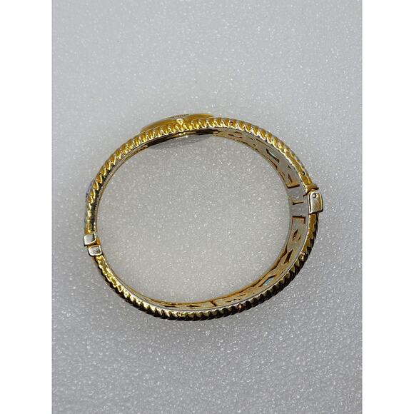 Rainbow Cuff Bangle Gem Crystal Infinity Diwali Gold Gauntlet Bracelet Watch - Picture 5 of 10